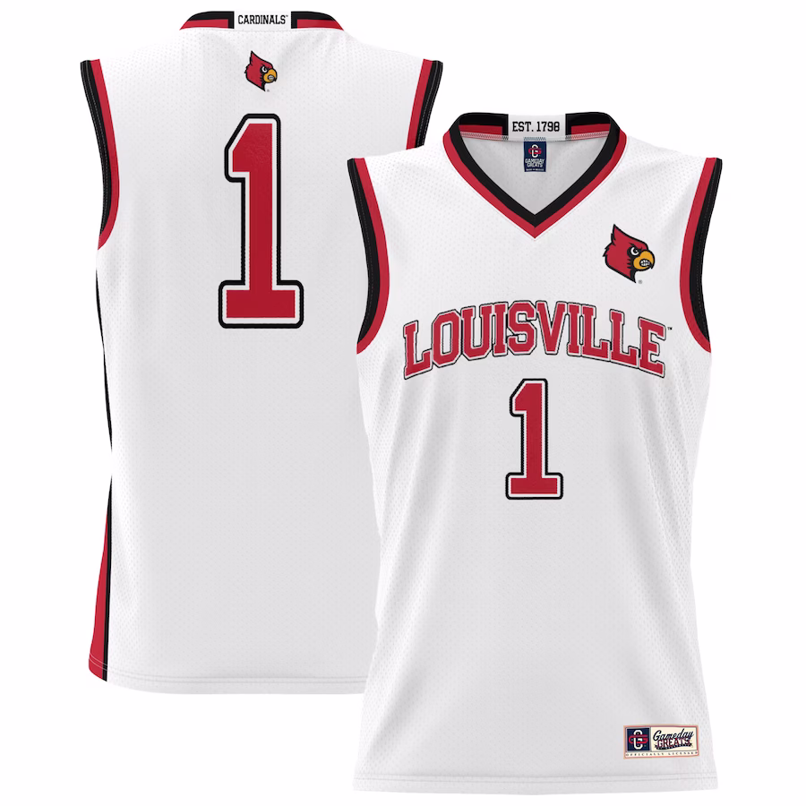 #1 Louisville Cardinals GameDay Greats Youth Lightweight Basketball Jersey - White - Jersey