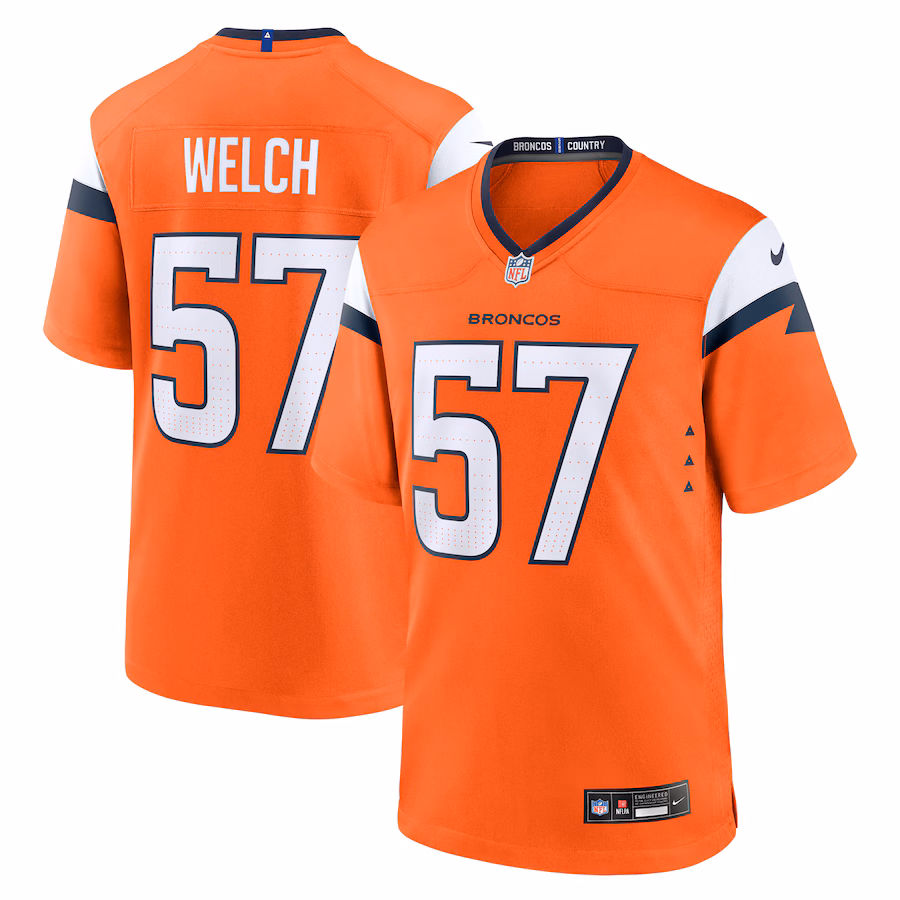 Men's Denver Broncos Kristian Welch Nike Orange Team Game Jersey - Jersey