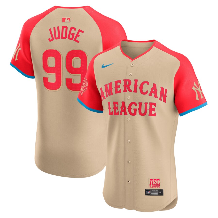 Men's American League Aaron Judge Nike Cream 2024 MLB All-Star Game Elite Player Jersey - Jersey