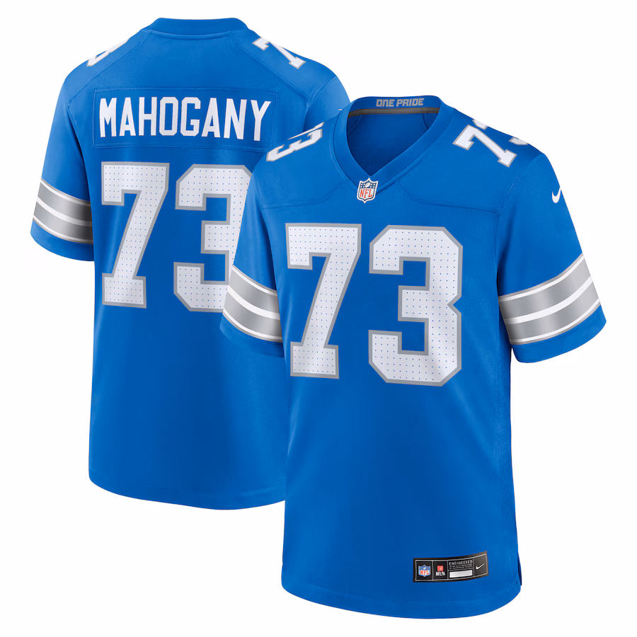 Men's Detroit Lions Christian Mahogany Nike  Blue Team Game Jersey - Jersey