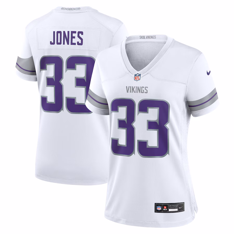 Women's Minnesota Vikings Aaron Jones Nike White Alternate Game Player Jersey - Jersey