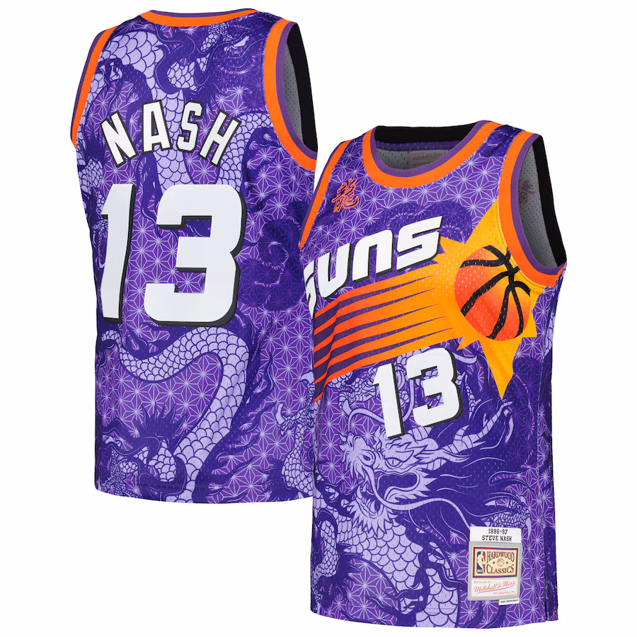 Men's Phoenix Suns Steve Nash Mitchell & Ness Purple 1996/97 Hardwood Classics Asian Heritage 6.0 Swingman Throwback Player Jersey - Jersey