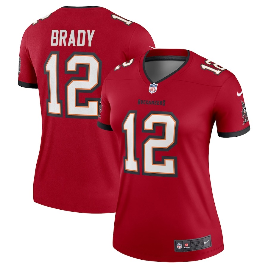 Women's Tampa Bay Buccaneers Tom Brady Nike Red Team Legend Player Performance Top - Jersey