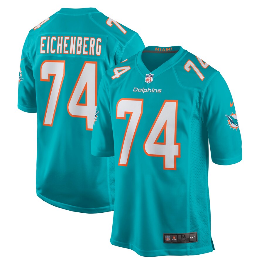 Men's Miami Dolphins Liam Eichenberg Nike Aqua Game Jersey - Jersey