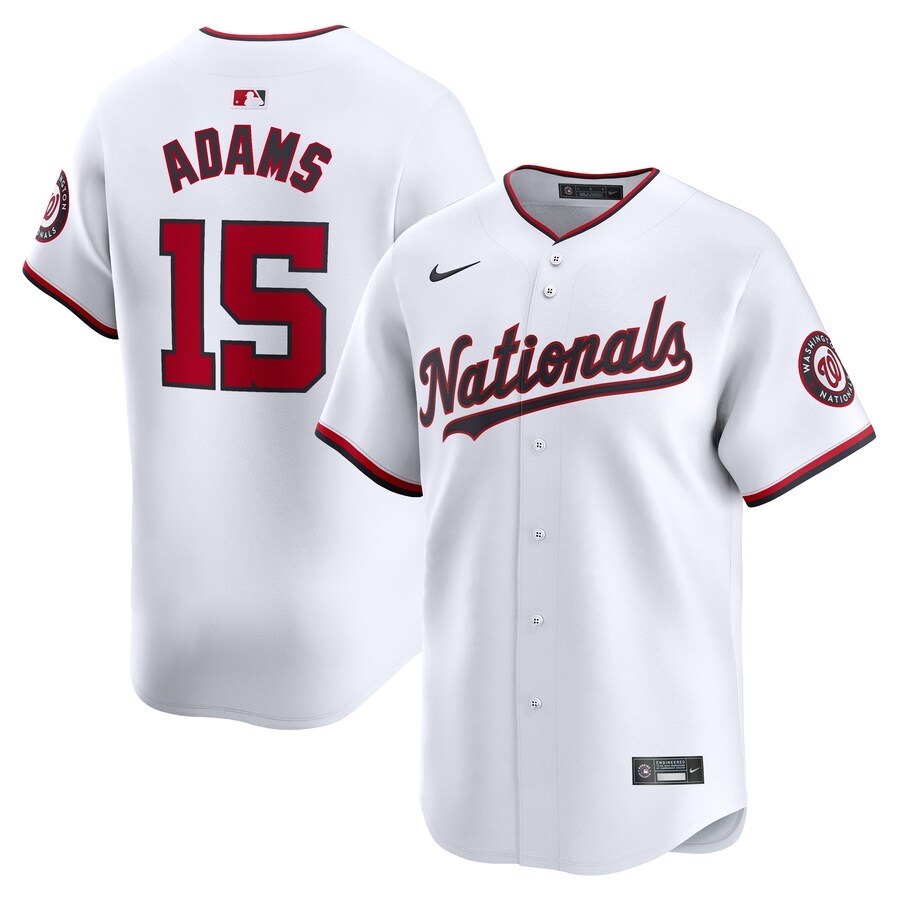 Men's Washington Nationals Riley Adams Nike White Home Limited Player Jersey - Jersey