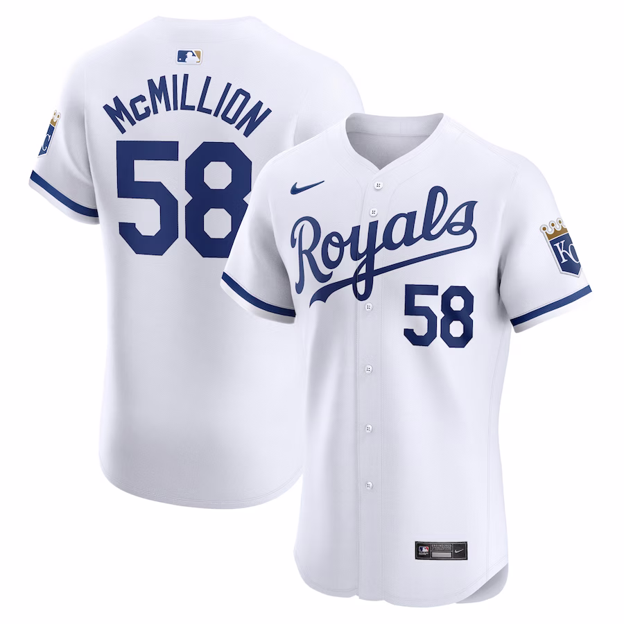 Men's Kansas City Royals John McMillon Nike White Home Elite Player Jersey - Jersey