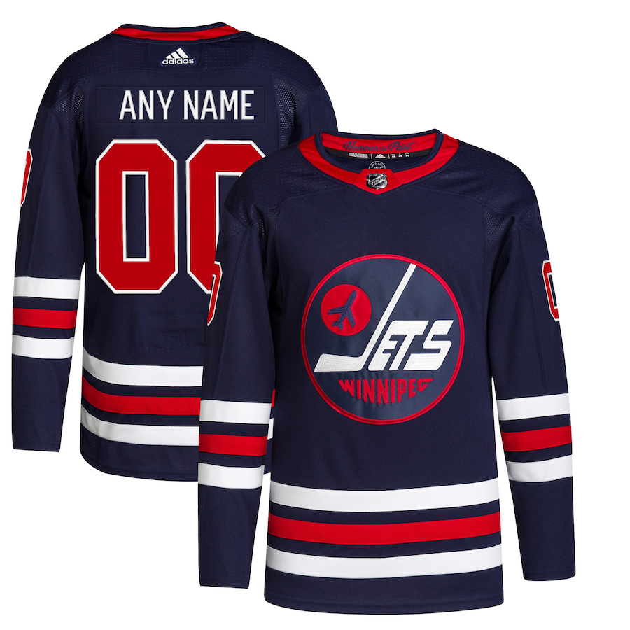 Men's Winnipeg Jets adidas Navy Alternate 2021/22 Primegreen Authentic Custom Jersey - Jersey