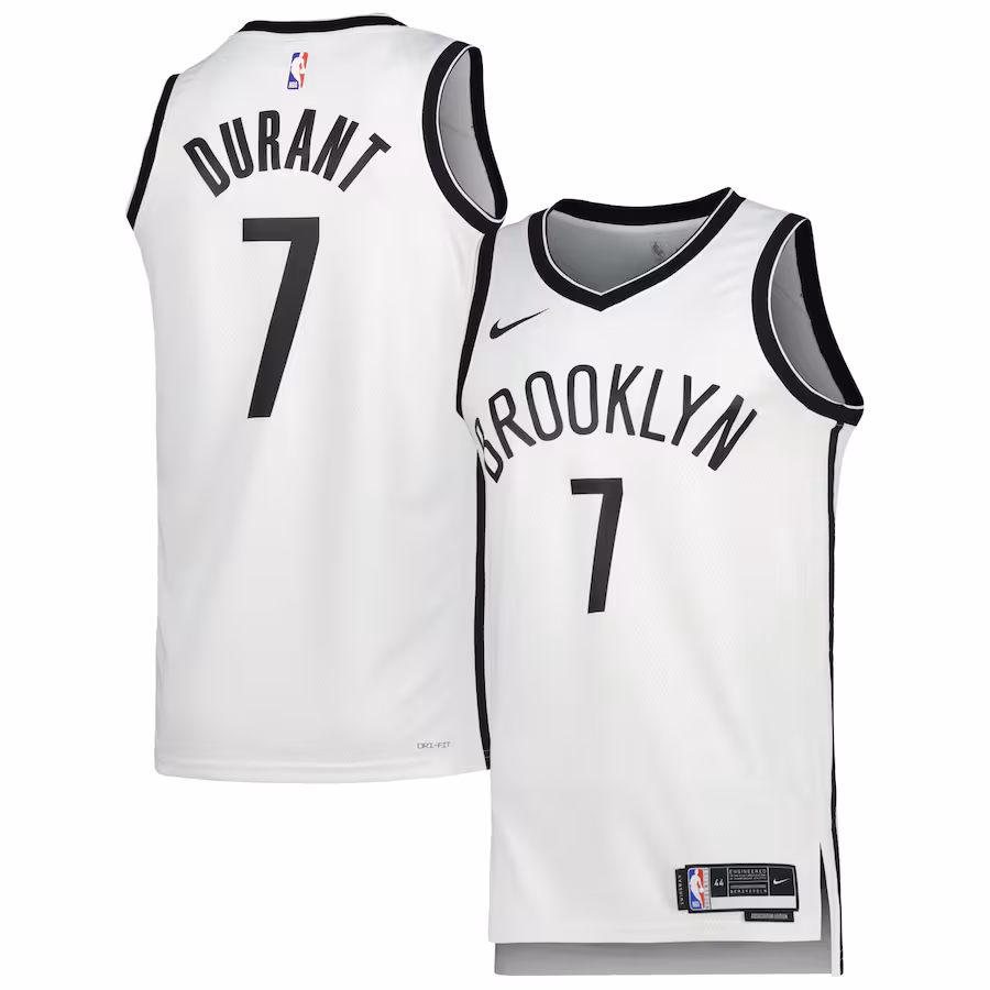 Unisex Brooklyn Nets Kevin Durant Nike White Swingman Jersey - Association Edition - Jersey
