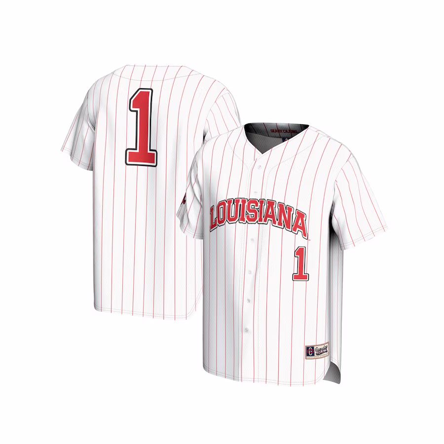#1 Louisiana Ragin' Cajuns GameDay Greats Youth Lightweight Baseball Fashion Jersey - White - Jersey