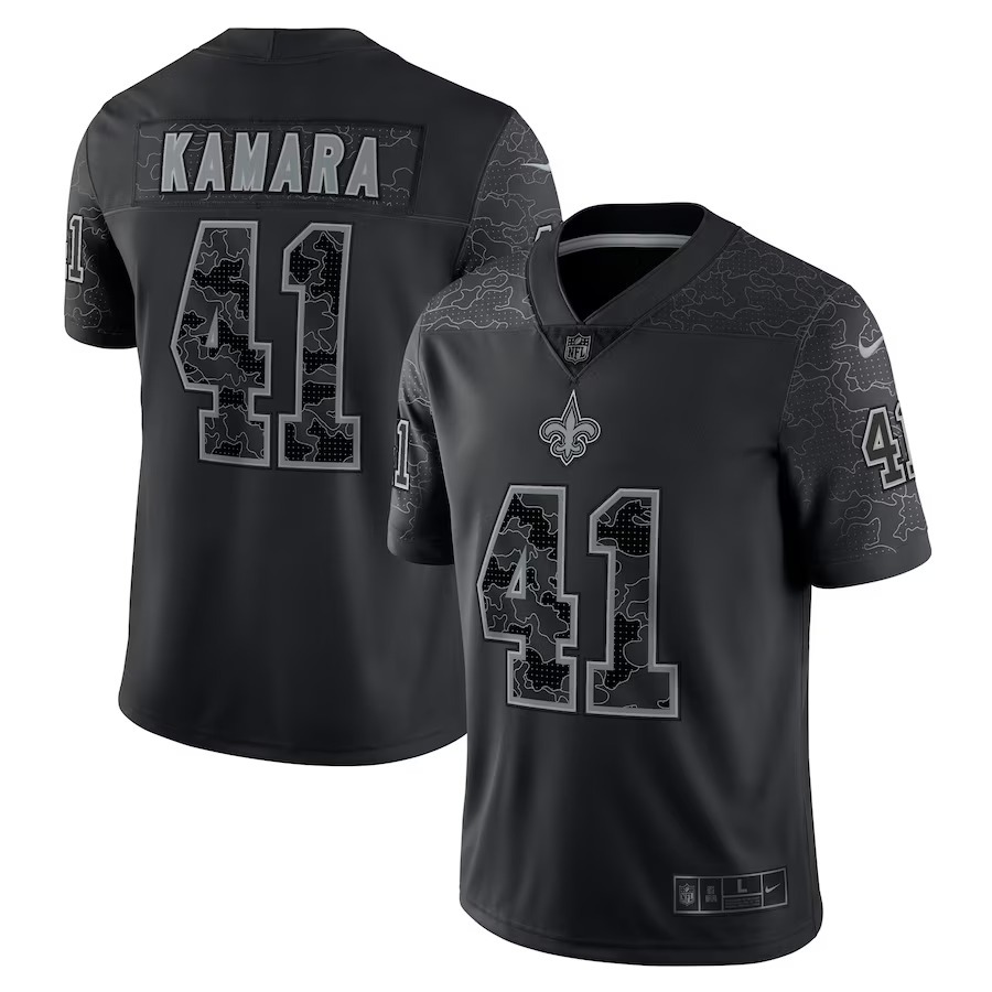 Men's New Orleans Saints Alvin Kamara Nike Black RFLCTV Limited Jersey - Jersey