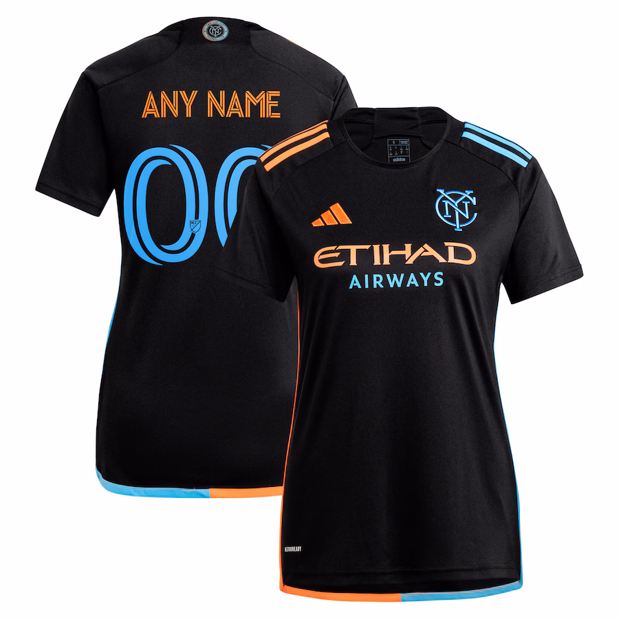 Women's New York City FC  adidas Black 2024 24/7 Kit Replica Custom Jersey - Jersey