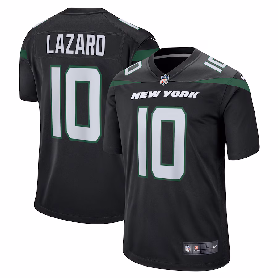 Men's New York Jets Allen Lazard Nike Stealth Black Alternate Game Jersey - Jersey