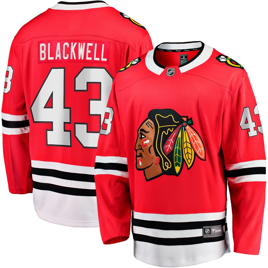 Men's Chicago Blackhawks Colin Blackwell Fanatics Branded Red Home Breakaway Jersey - Jersey