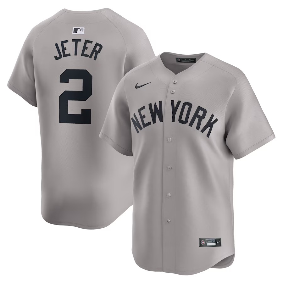 Men's New York Yankees Derek Jeter Nike Gray Away Limited Player Jersey - Jersey