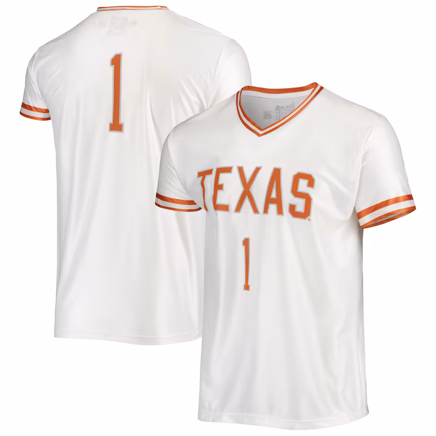 Men's Original Retro Brand White Texas Longhorns Basketball Jersey - Jersey