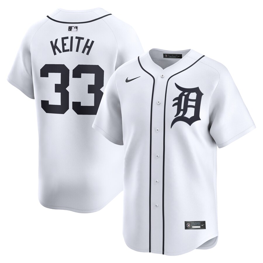 Men's Detroit Tigers Colt Keith Nike White Home Limited Player Jersey - Jersey