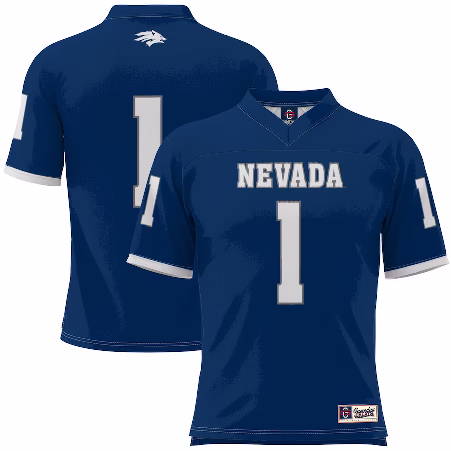 #1 Nevada Wolf Pack GameDay Greats Football Jersey - Navy - Jersey
