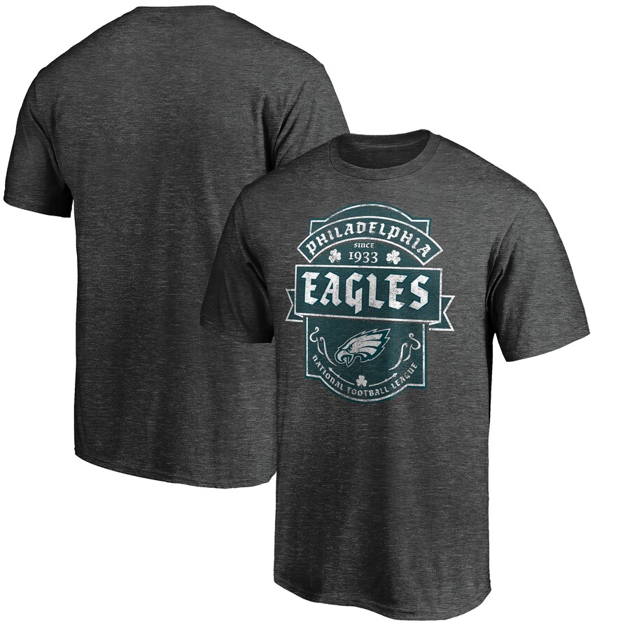 Men's Philadelphia Eagles Heathered Charcoal St. Patrick's Day Celtic T-Shirt - Jersey