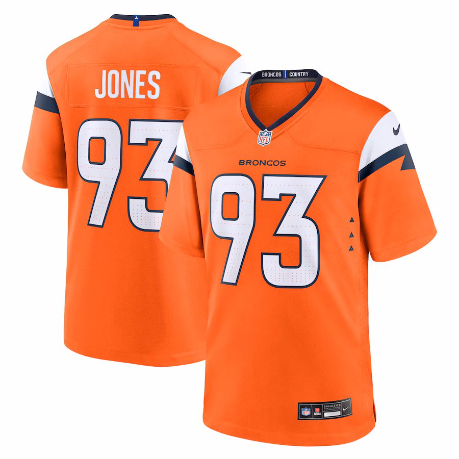 Men's Denver Broncos D.J. Jones Nike Orange Team Game Jersey - Jersey