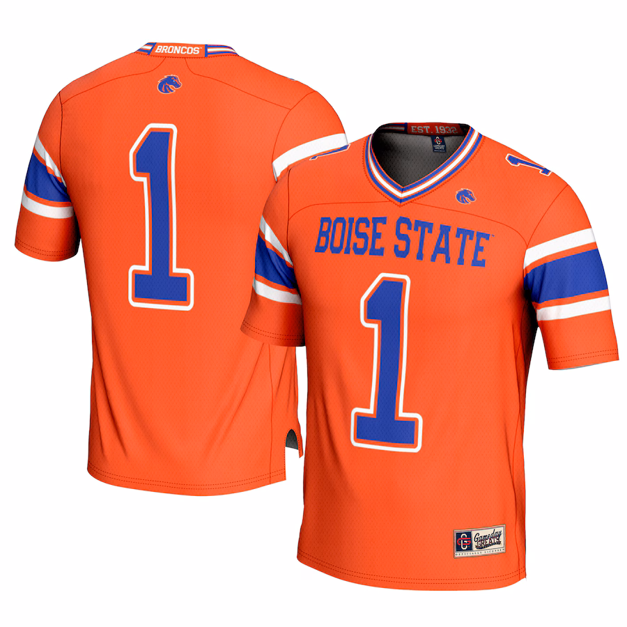 Men's GameDay Greats #1 Orange Boise State Broncos Football Jersey - Jersey