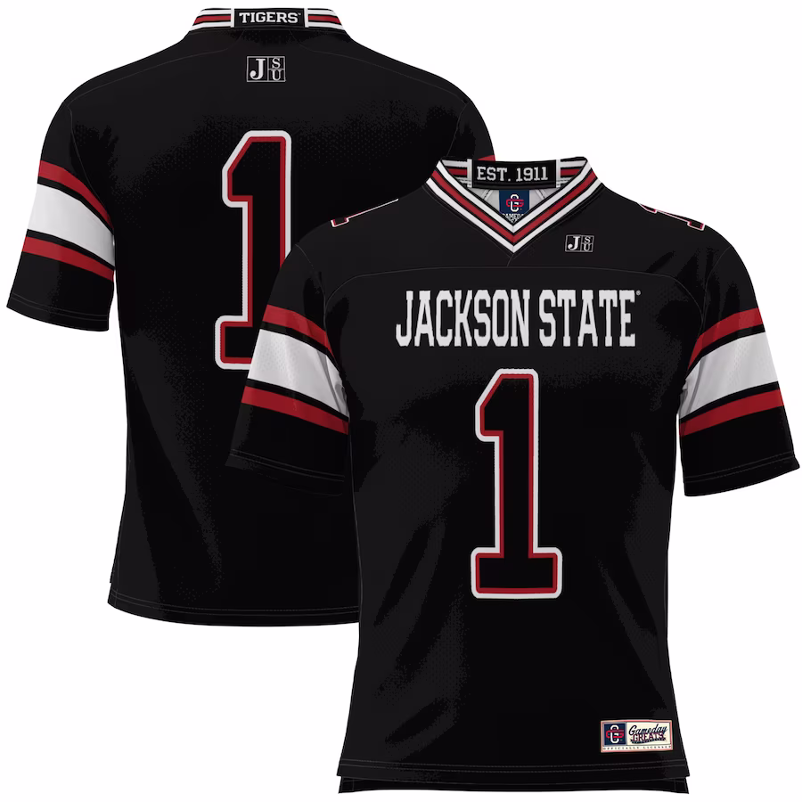 #1 Jackson State Tigers GameDay Greats Youth Football Jersey - Black - Jersey