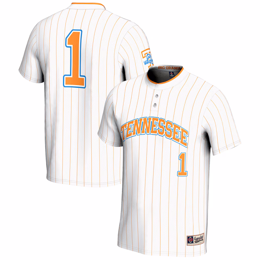 Youth GameDay Greats #1 White Tennessee Volunteers Lightweight Softball Jersey - Jersey