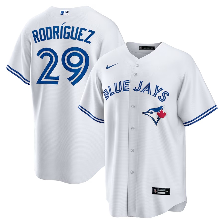 Men's Toronto Blue Jays Yariel Rodriguez Nike White Home Replica Jersey - Jersey