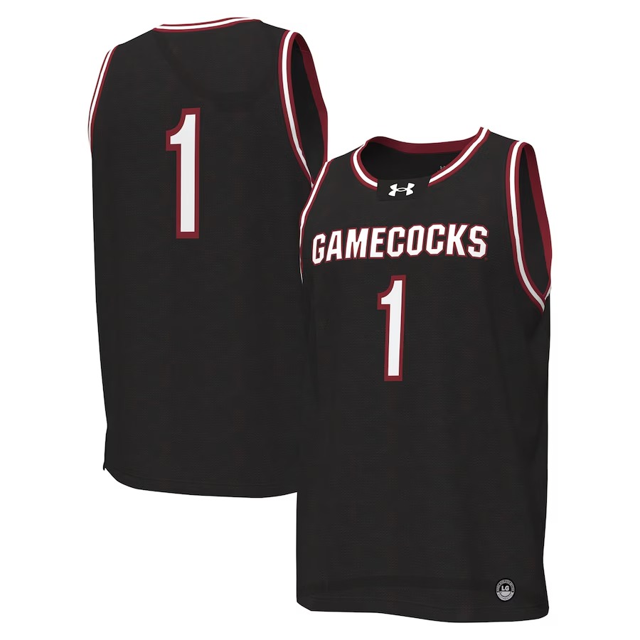 #1 South Carolina Gamecocks Under Armour Replica Basketball Jersey - Black - Jersey