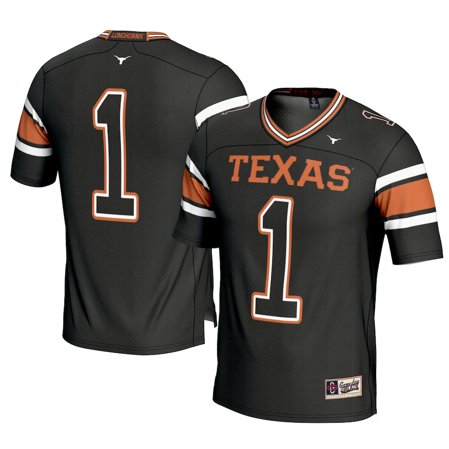 Men's GameDay Greats #1 Black Texas Longhorns Football Jersey - Jersey