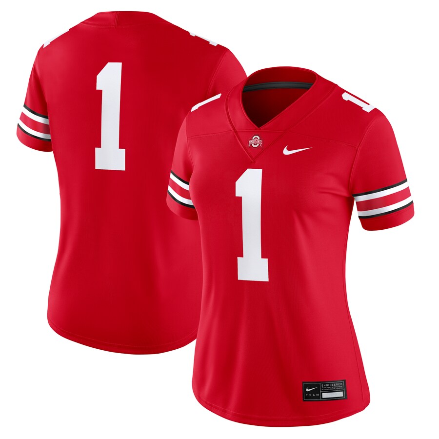 Women's Nike #1 Scarlet Ohio State Buckeyes Game Jersey - Jersey
