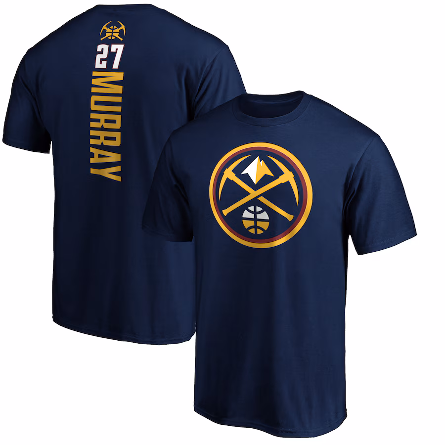 Men's Denver Nuggets Navy Playmaker Name & Number T-Shirt - Jersey