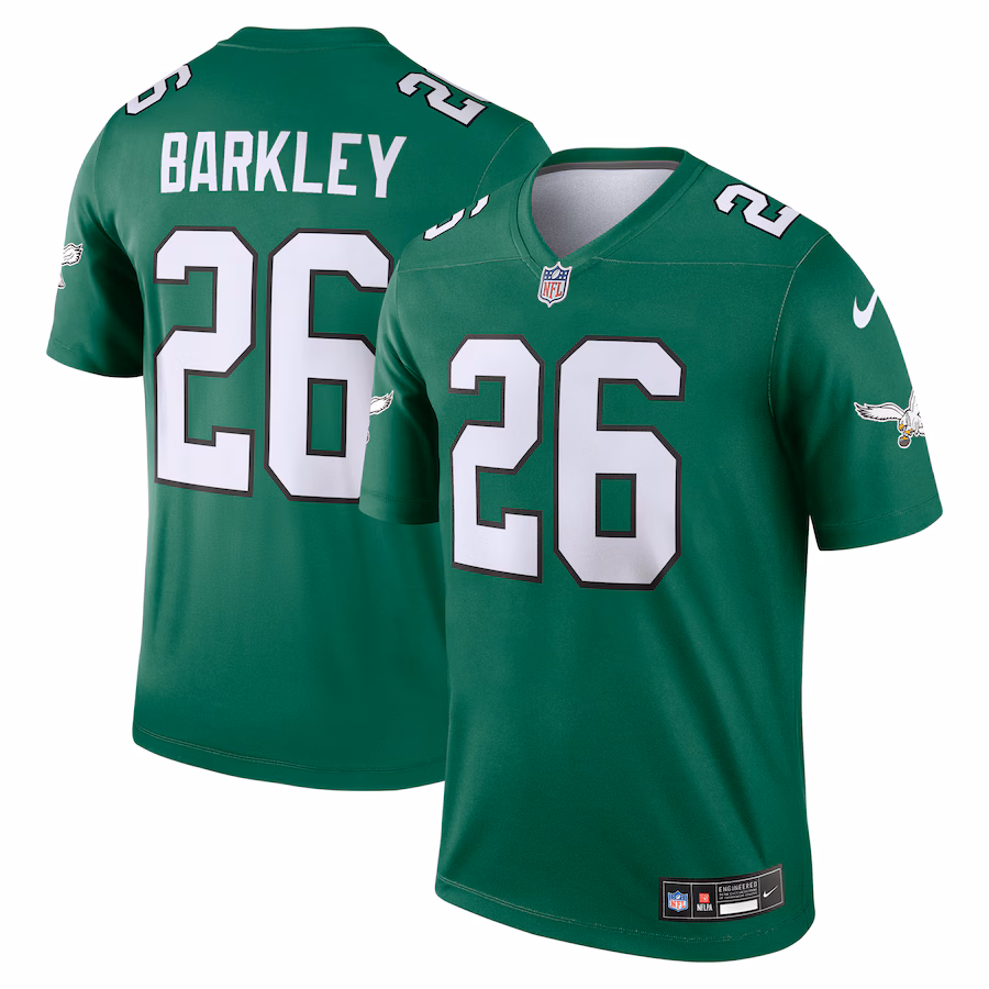Men's Philadelphia Eagles Saquon Barkley Nike Kelly Green Legend Player Performance Top - Jersey