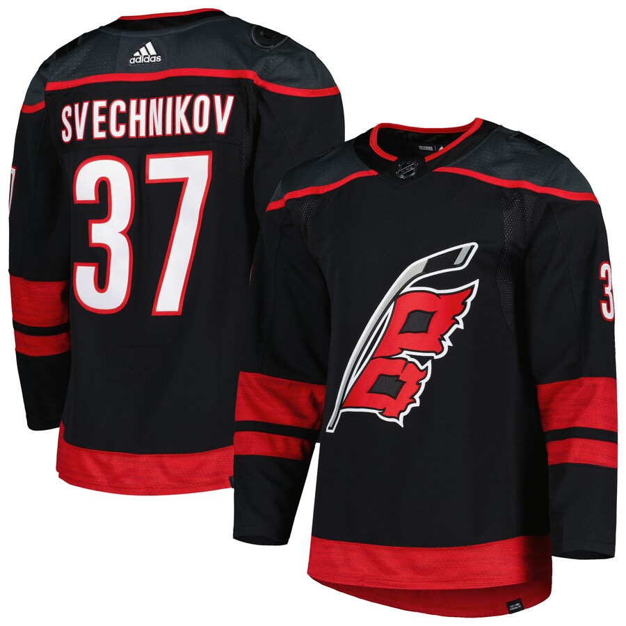 Men's Carolina Hurricanes Andrei Svechnikov adidas Black Alternate Primegreen Authentic Pro Player Jersey - Jersey