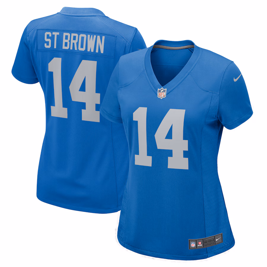 Women's Detroit Lions Amon-Ra St. Brown Nike Blue Player Game Jersey - Jersey