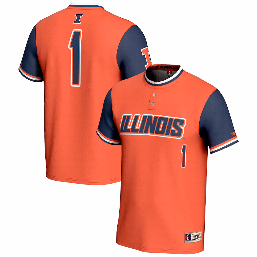 Youth GameDay Greats #1 Orange Illinois Fighting Illini Lightweight Softball Jersey - Jersey