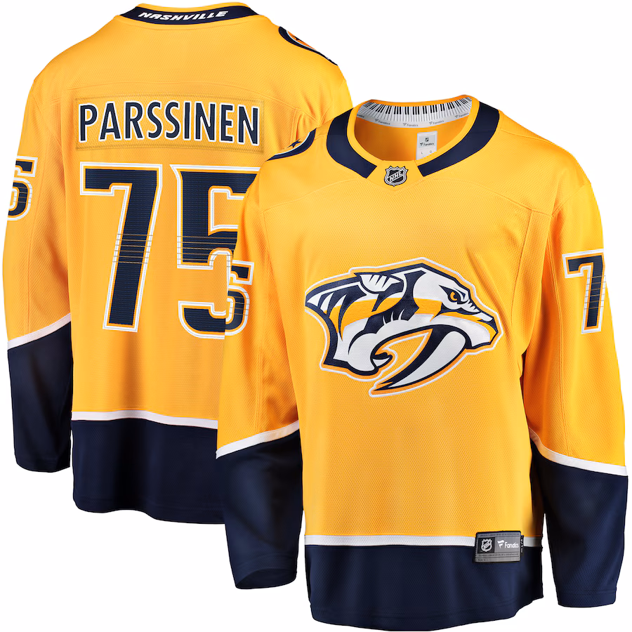 Men's Nashville Predators Juuso Parssinen Fanatics Gold Home Breakaway Jersey - Jersey