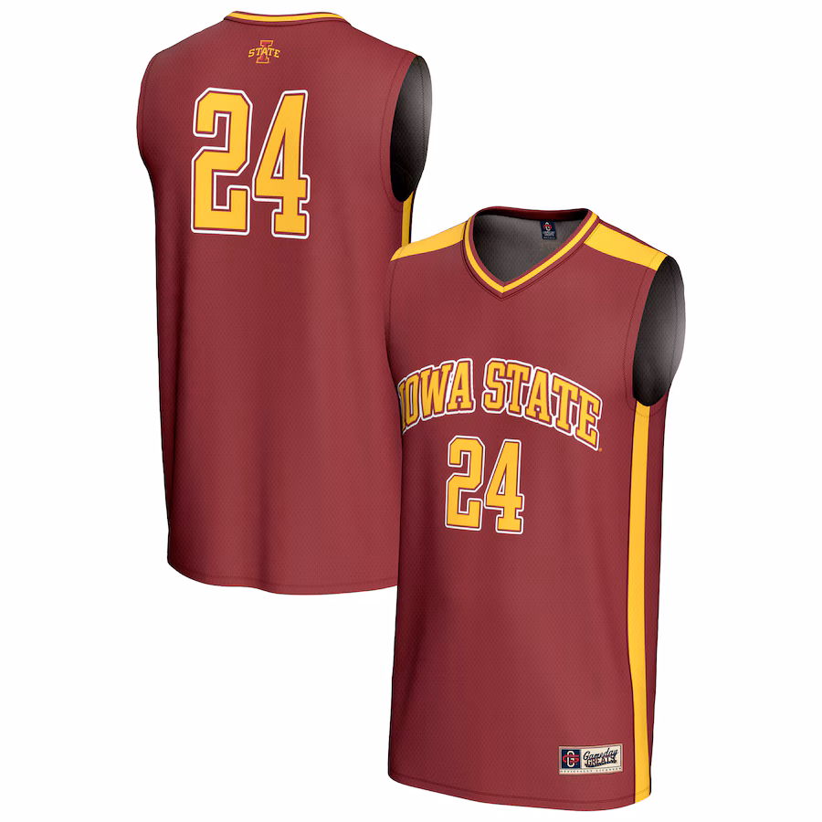 Youth GameDay Greats #24 Cardinal Iowa State Cyclones Lightweight Collegiate Basketball Fashion Jersey - Jersey