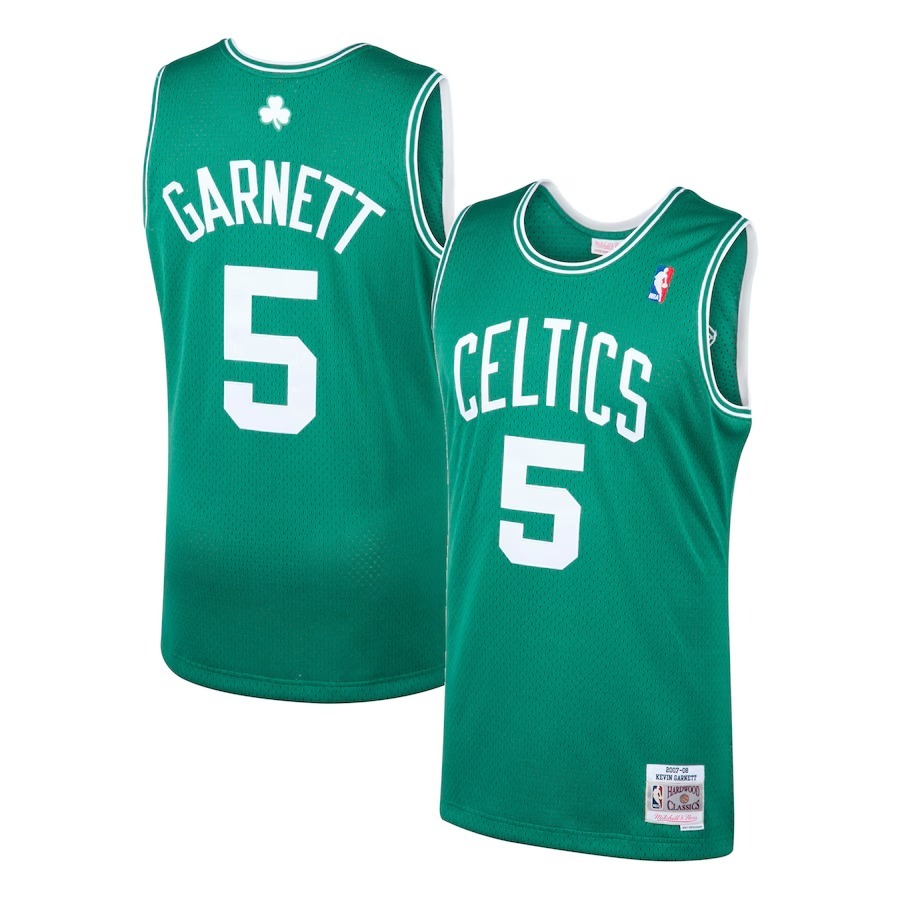 Men's Boston Celtics Kevin Garnett Mitchell & Ness Kelly Green 2001/02 Hardwood Classics Swingman Jersey - Jersey