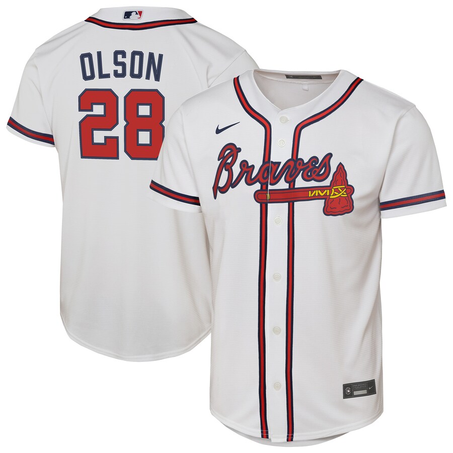 Youth Atlanta Braves Matt Olson Nike White Home Replica Player Jersey - Jersey