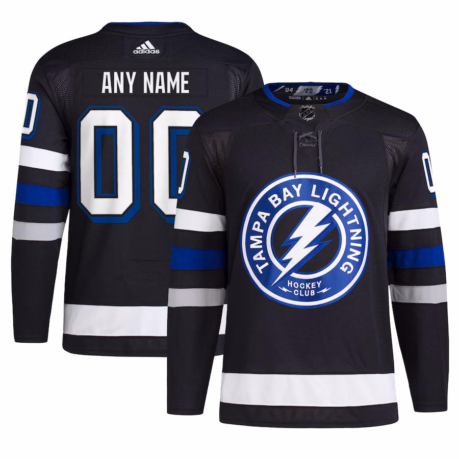 Men's Tampa Bay Lightning adidas Black Alternate Primegreen Authentic Custom Jersey - Jersey