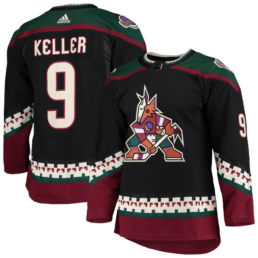 Men's Arizona Coyotes Clayton Keller adidas Black Home Primegreen Authentic Pro Player Jersey - Jersey