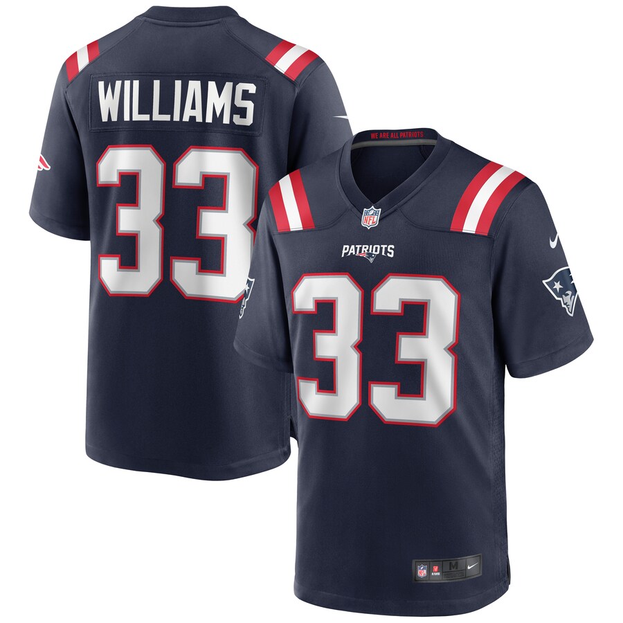 Men's New England Patriots Joejuan Williams Nike Navy Game Jersey - Jersey