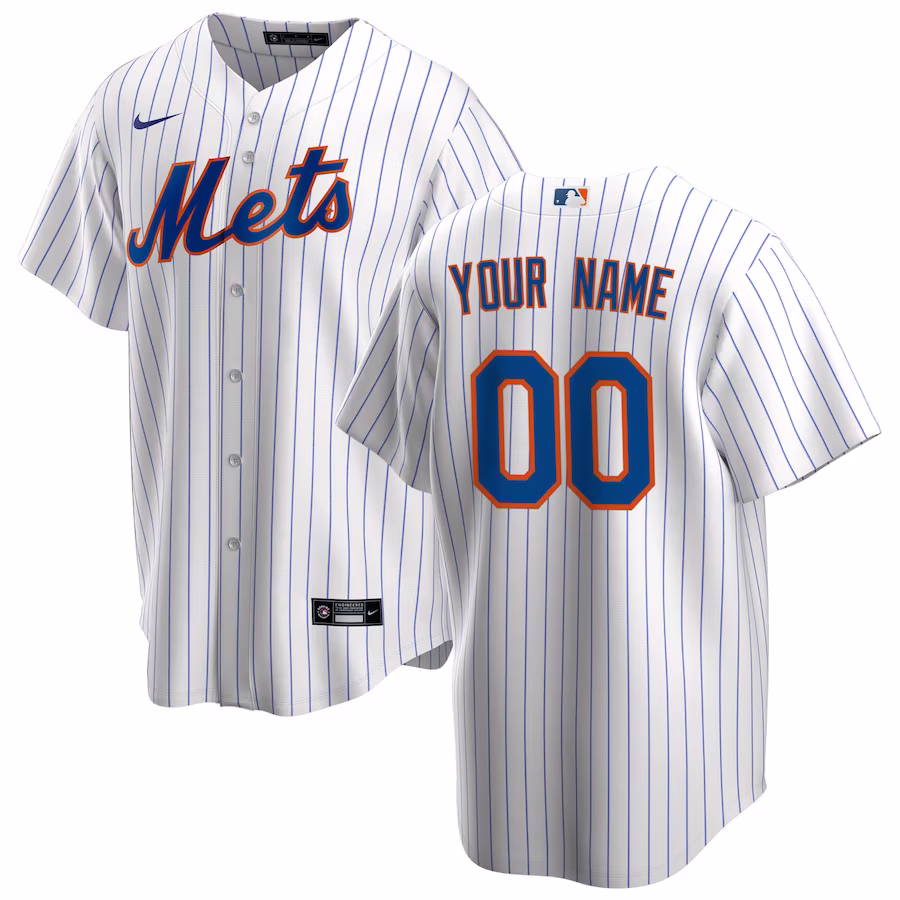 Youth New York Mets Nike White Home Replica Custom Jersey - Jersey