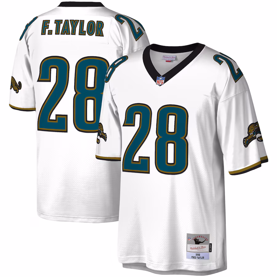 Men's Jacksonville Jaguars Fred Taylor Mitchell & Ness White Legacy Replica Jersey - Jersey
