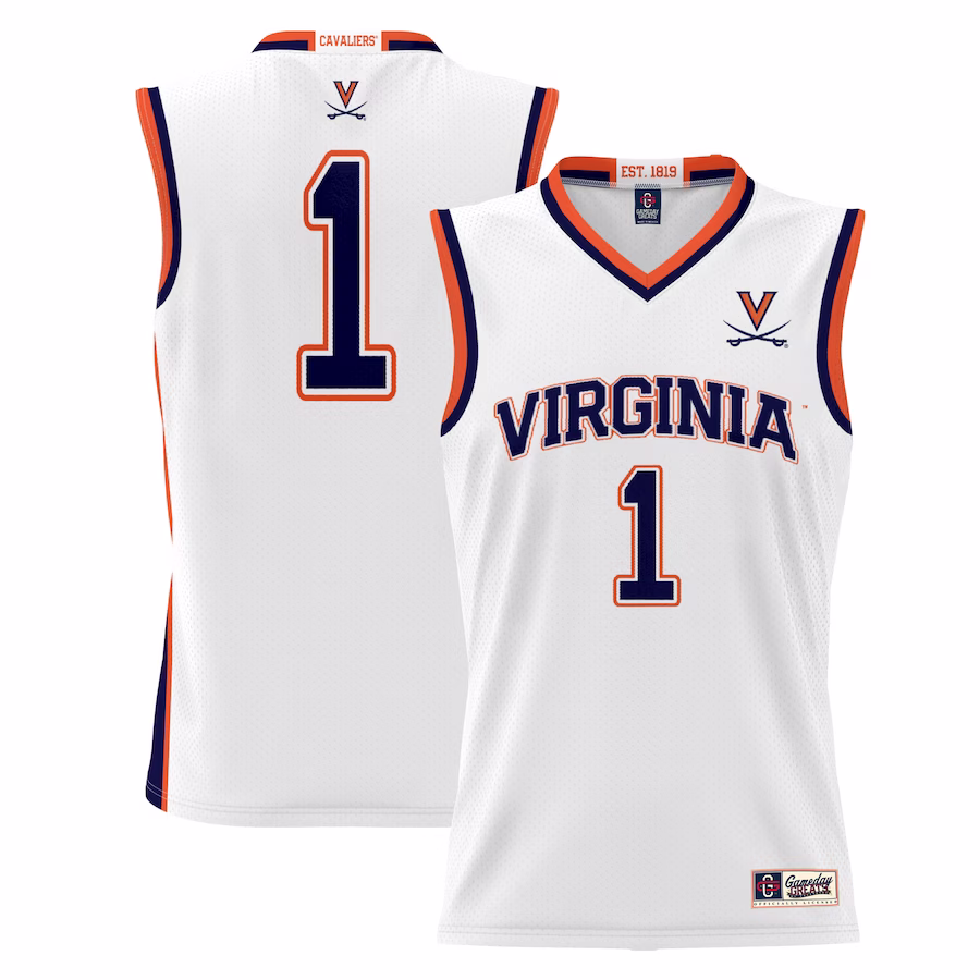 #1  Virginia Cavaliers GameDay Greats  Lightweight Basketball Jersey - White - Jersey