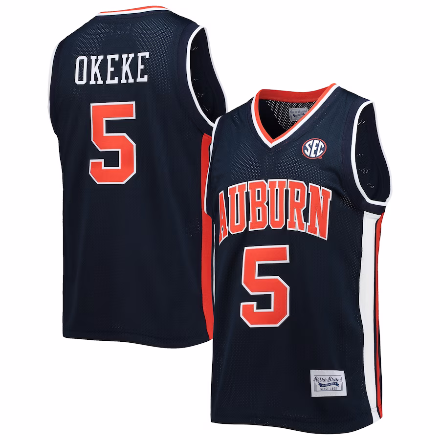 Chuma Okeke Auburn Tigers Original Retro Brand Alumni Commemorative Replica Basketball Jersey - Navy - Jersey