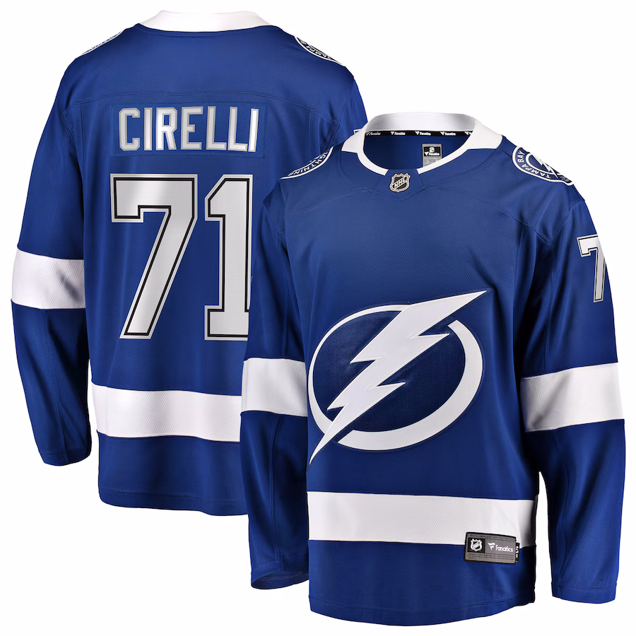 Men's Tampa Bay Lightning Anthony Cirelli Fanatics Blue Home Breakaway Player Jersey - Jersey