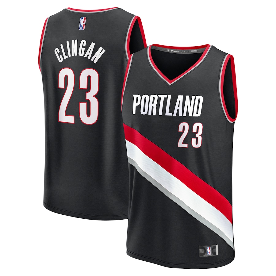 Youth Portland Trail Blazers Donovan Clingan Fanatics Black 2024 NBA Draft Fast Break Player Jersey - Icon Edition - Jersey