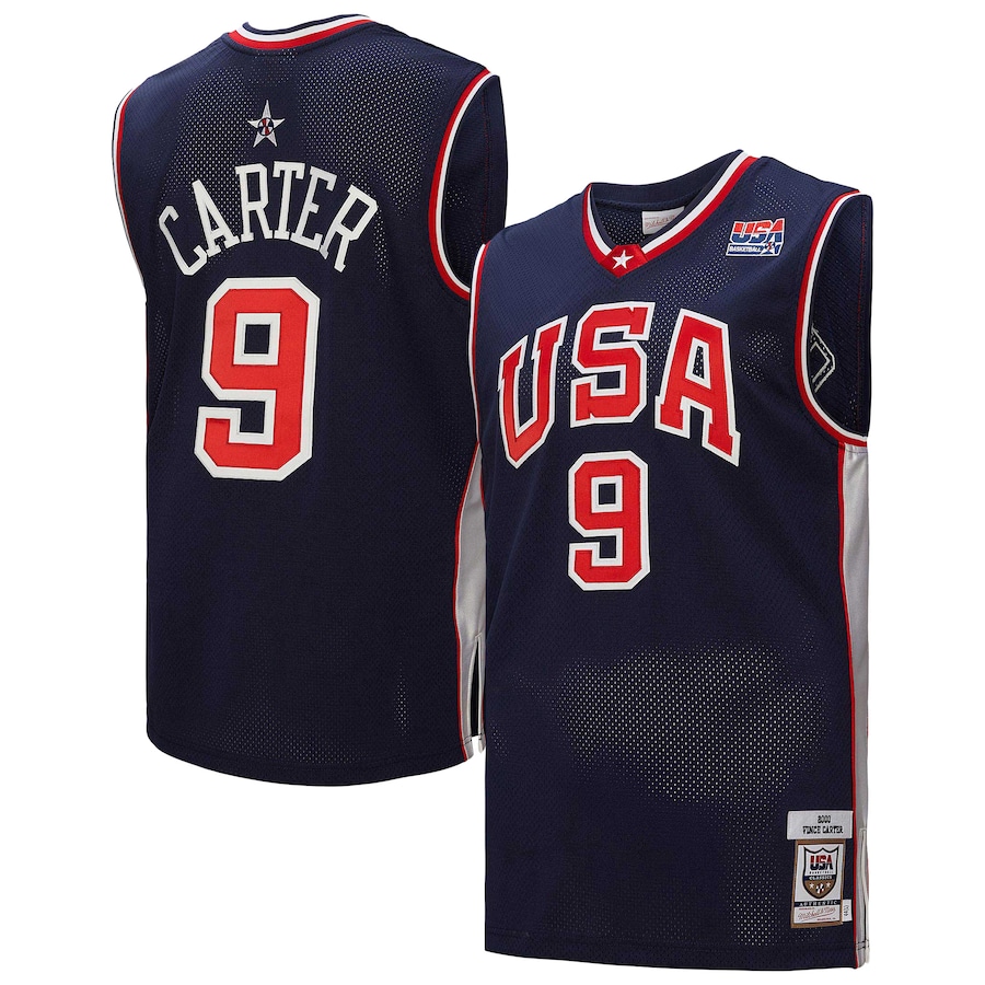 Men's USA Basketball Vince Carter Mitchell & Ness Navy 2000 Authentic Jersey - Jersey