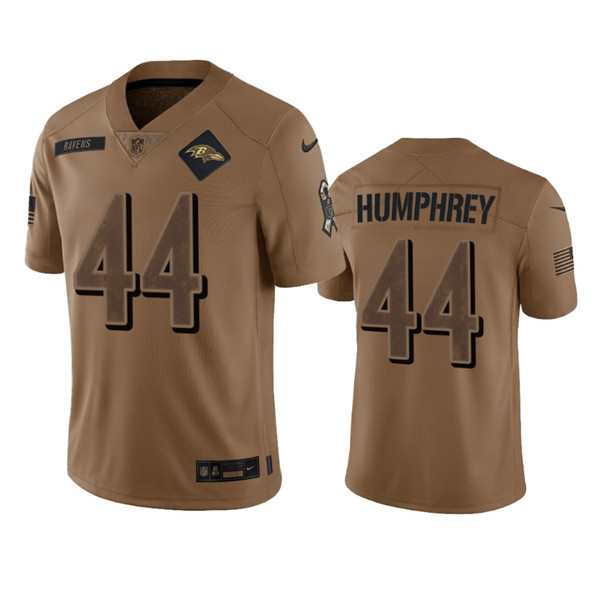 Men's Baltimore Ravens #44 Marlon Humphrey 2023 Brown Salute To Service Limited Football Stitched Jersey - Jersey
